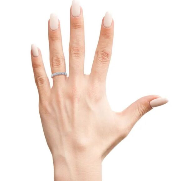 1 1/2 Carat Natural Round Diamond Ring  In 14K & Wedding Band - Picture 3 of 6